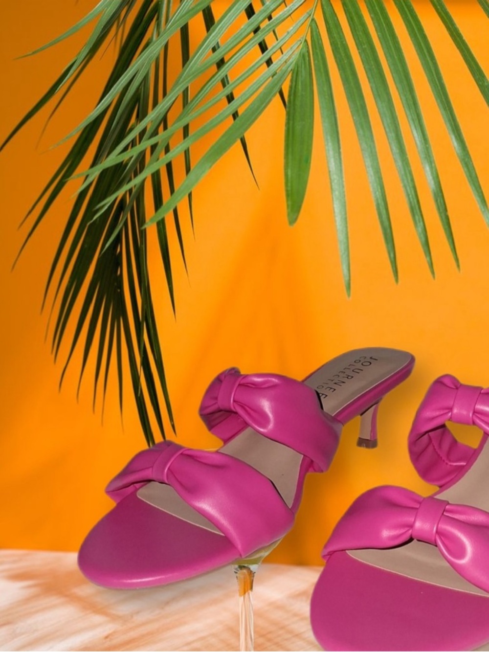 Hot Pink Double Strap Kitten Heel Slip On Sandal Fuchsia Size 9.5 Barbiecore NIB